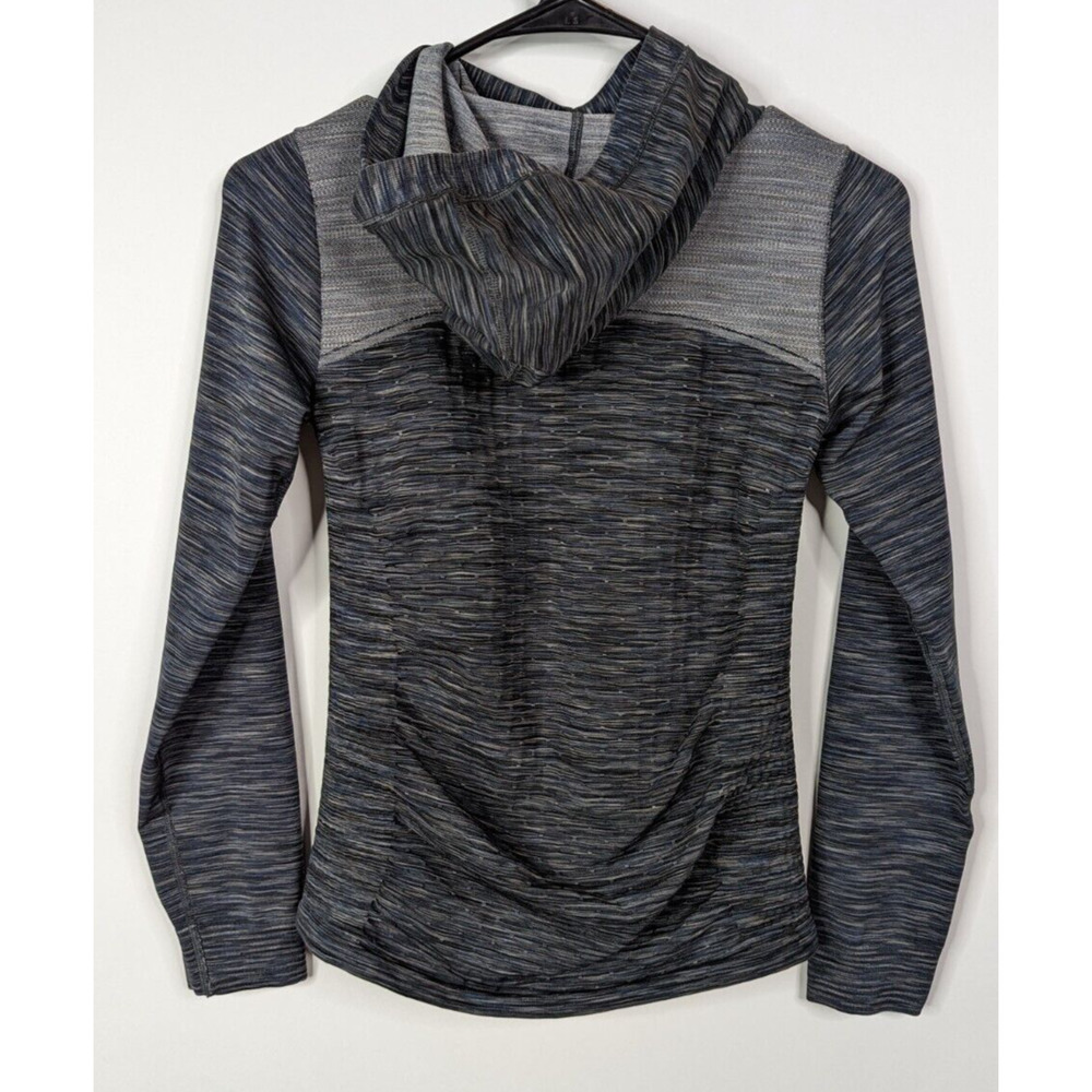 Athleta Women's S Gray Space Dye Radiance Fitted Long Sleeve Active Hoodie Top - Picture 2 of 7